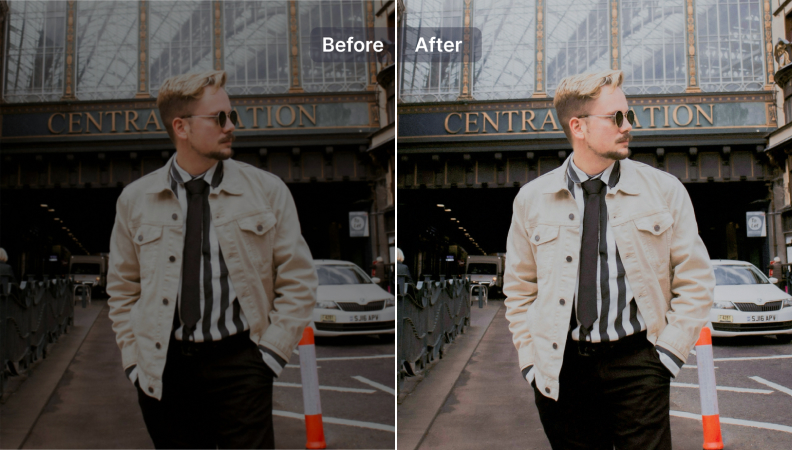 AI ปรับแสงรูปภาพโดยอัตโนมัติ
